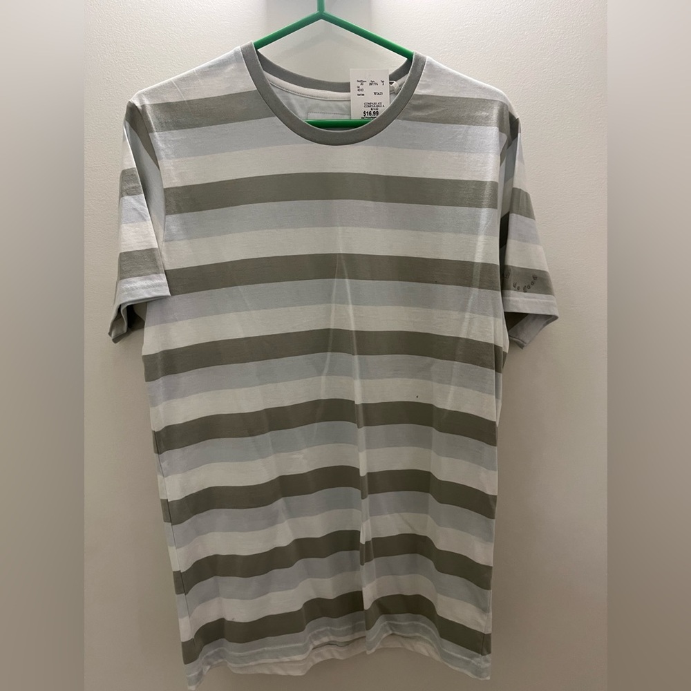 Striped Gray and White Men's Shirt